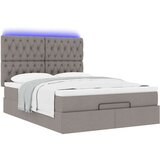 vidaXL Otomanski posteljni okvir z vzmetnico taupe 140x200 cm blago | Shoptok.si