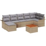  Set vrtnog namještaja od 8 komada s jastučićima Bež Poly Ratan Akacija Dvosedna vrtna sofa s pohranom i jastučićima Bež Poly Ra | shoptok.hr