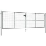 vidaXL vrtna vrata pocinkano jeklo 415x175 cm srebrna | Shoptok.si
