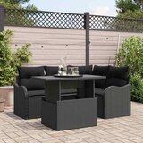  Sjedeća garnitura za vrt 5 kom. Crna Poli Ratan 177,5 x 122,5 x 85 cm | Shoptok.si