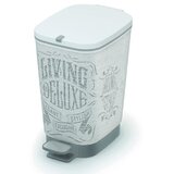  Chic Kanta za otpad s nožnim mehanizmom (10 l, Bijelo-sive boje, Kutno, Plastika) Cijene