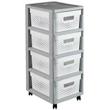 Curver Police Étagère Infinity avec tiroirs modulables blanche Bela Cene