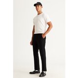 ALTINYILDIZ CLASSICS Men's Black Slim Fit Slim Fit Side Pockets Elastic Waist Classic Fabric Trousers cene