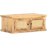 vidaXL Stolić za kavu 90x50x35 cm masivno drvo manga i prirodna trska | shoptok.hr