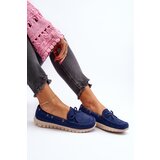 VINCEZA Women's Moccasins with Bow Navy Blue Reece | shoptok.hr