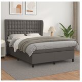 vidaXL Krevet s oprugama i madracem sivi 140x190 cm od umjetne kože Cijene
