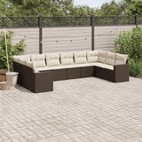  10-dijelni set vrtnih sofa od poliratana s jastucima smeđi | shoptok.hr