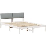  Okvir kreveta s uzglavljem Bijela i svijetlosiva 150 x 200 cm | shoptok.hr