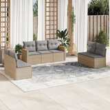 Maison Chic Seti vrtnega pohištva - Vrtna garnitura - Vrtni pohištvo set 7-delna z blazinami bež poli ratan, (21804305) | Shoptok.si