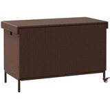  Vrtna kutija za pohranu s kotačima smeđa 110x55x73 cm poliratan | shoptok.hr