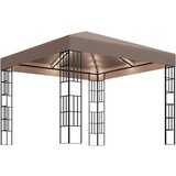  Sjenica s LED svjetlosnim trakama 3 x 3 m smeđe-siva | shoptok.hr