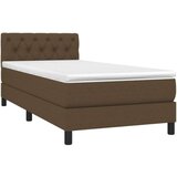  Box spring postelja z vzmetnico temno rjava 80x200 cm blago, (20846856) | Shoptok.si