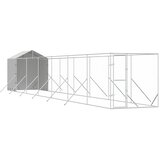 Vanjski kavez za pse s krovom srebrni 2x14x2,5m pocinčani čelik | Shoptok.si