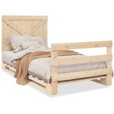 vidaXL Posteljni okvir z vzglavjem 100x200 cm trdna borovina Cene