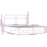  Metalni okvir kreveta bez madraca smeđa boja hrasta 160x200 cm | shoptok.hr