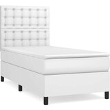  S oprugama i madracem bijeli 90 x 200 cm od umjetne kože | shoptok.hr