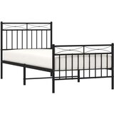 Metalni okvir kreveta uzglavlje i podnožje crni 90 x 200 cm | shoptok.hr