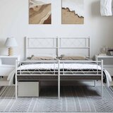  Metalni okvir kreveta uzglavlje i podnožje bijeli 150 x 200 cm | shoptok.hr
