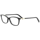 Dior Mini CD O B8I Black Rectangular Eyeglasses ONE SIZE (54) Črna/Kristalna Cene