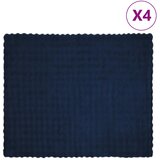 vidaXL Dežnik iz umetnega zajčjega krzna 4 pcs Morsko modra | Shoptok.si