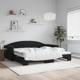  Dnevni krevet na razvlačenje crni 100 x 200 cm baršunasti | shoptok.hr