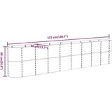 vidaXL Visoka greda iz prašno premazanega jekla 332x40x68 cm siva | Shoptok.si