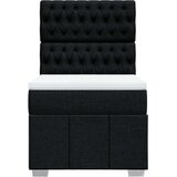 vidaXL Krevet s oprugama i madracem crni 90x200 cm od tkanine | shoptok.hr