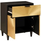  Noćni ormarić Crna i zlatna 50 x 33 x 60 cm masivno drvo manga | shoptok.hr