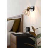 Eglo zidni reflektor Sambatello 900382, 1x E27, visina 22 cm, crna i brušeni mesing | shoptok.hr