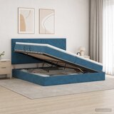  s madracem i skladištem Tamno plava 200 x 200 cm Baršun | shoptok.hr