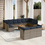 vidaXL 14-dijelni set vrtnih sofa od poliratana s jastucima sivi | shoptok.hr