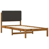  Krevetni okvir s tapiciranim uzglavljem Prirodna i tamnosiva - Prirodna i tamnosiva 75 x 190 cm | shoptok.hr