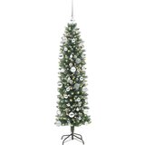 vidaXL Umetno vitko božično drevo med 150 LED Zelena in bela 150 cm | Shoptok.si