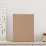  Papirnate vrećice 250 kom s ručkama smeđe 32x12x42 cm | shoptok.hr