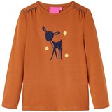  Dječja majica s dugim rukavima boja konjaka 104 | shoptok.hr