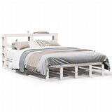 Maison Chic Posteljni okvir - Dvoposteljna postelja - Zakonska postelja brez vzmetnice bel 140x200 cm trdna borovina-J11471, (21768470) | Shoptok.si
