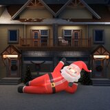 vidaXL Napihljiv Božiček LED IP44 rdeč 360 cm XXL | Shoptok.si