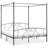 vidaXL Okvir za krevet s nadstrešnicom sivi metalni 180 x 200 cm | shoptok.hr