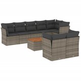 Maison Chic Seti vrtnega pohištva - Vrtna garnitura - Vrtni pohištvo set 9-delna z blazinami siv poli ratan, (21797835) | Shoptok.si