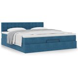 vidaXL Otomanski krevet s madracem tamnoplavi 180x200 cm baršunasti Cijene