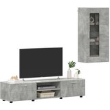  Set TV komoda s ladicama Zidne Betonski sivi Konstruirano drvo | shoptok.hr