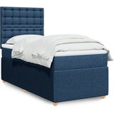 vidaXL Krevet s oprugama i madracem plavi 90 x 200 cm od tkanine | shoptok.hr