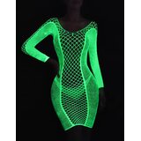 Ohyeah 2026 OBLEKICA Ohyeah H3654 White Glow In The Dark - bela mreža, ki se sveti v temi, kratka obleka u
