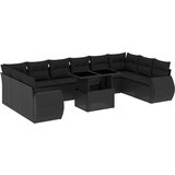  11-dijelni set vrtnih sofa od poliratana s jastucima crni | shoptok.hr