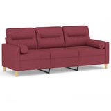  The Living Store Kavč trosed z okrasnimi blazinami vinsko rdeč 180 cm blago - Trosed, (21454355) | Shoptok.si