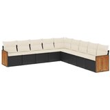  The Living Store Vrtna sedežna garnitura 9-delna z blazinami črn poli ratan - Vrtna Sedežna Garniture, (21461966) | Shoptok.si
