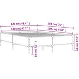 vidaXL Okvir za krevet crni 120x190 cm konstruirano drvo i metal | shoptok.hr