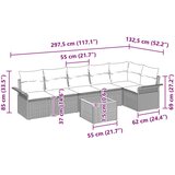  Vrtna sedežna garnitura z blazino 7 pcs Siva poli ratan, (5000146195) | Shoptok.si