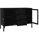 vidaXL Stranska omarica črna 105x35x70 cm jeklo in kaljeno steklo | Shoptok.si