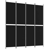 Sobna pregrada s 4 panela crna 200 x 220 cm od tkanine | shoptok.hr